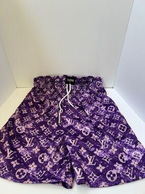 Men’s Purple Logo Print Swim Shorts